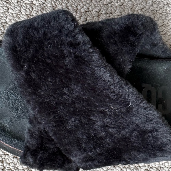 Labucq Shearling Mules/Sandals 38 Euro black - Picture 6 of 6